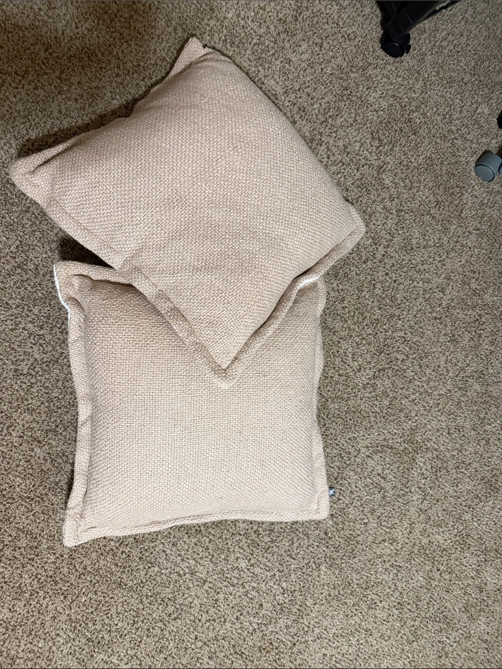 Neutral Cream Textured Throw Pillow - Set of 2